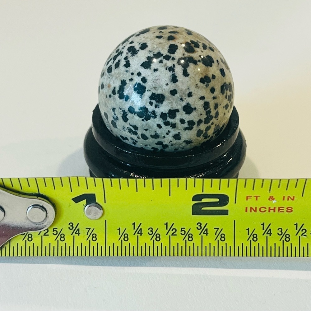 Dalmatian Jasper 1” Sphere with Stand - Picture 2 of 6